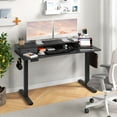 thumbnail image 2 of Costway 55"x 24" Electric Standing Desk with 2 Drawers Monitor Stand Storage Shelf Black, 2 of 9