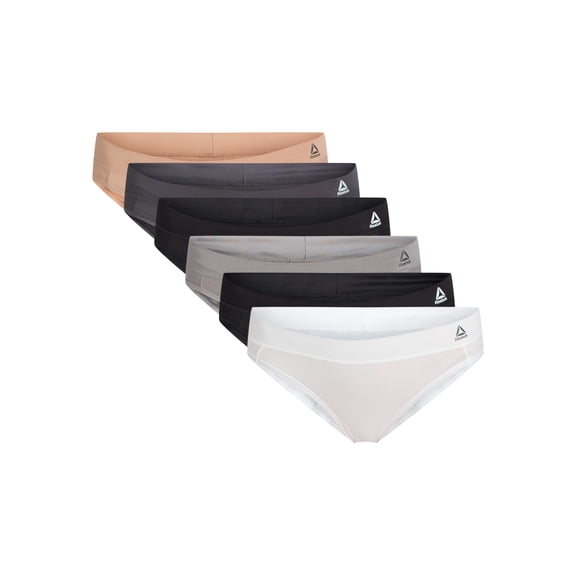 Reebok Women's Underwear Air Tech Performance Bikini Panties, 6-Pack, Sizes XS-3XL