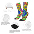 thumbnail image 5 of Colorful Flower Power Stockings Women Bright Hippy Style Socks Soft Trendy Socks Autumn Outdoor Anti Sweat Custom Socks Gift 1 One Size, 5 of 5