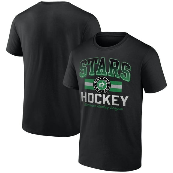 Men's Black Dallas Stars Retro Stripe T-Shirt