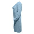 thumbnail image 4 of Women Long Sleeve Knitted Dress Crochet Pattern Solid Ribbed Casual Dress, 4 of 5