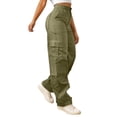 thumbnail image 5 of RUTAYY Women's Cargo Pants Solid Color Stretch Casual with Zipper Pocket Daily Wear Comfortable Breathable Elegant Chic Trousers, 5 of 6