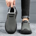 thumbnail image 6 of IEMIEMIEM Mens Snow Boots Winter Shoes Comfortable Cotton-Padded Plush Lined Slip on Casual Warm Walking Orthopedic Sneakers Waterproof House Shoes 8 Wide Gray, 6 of 9