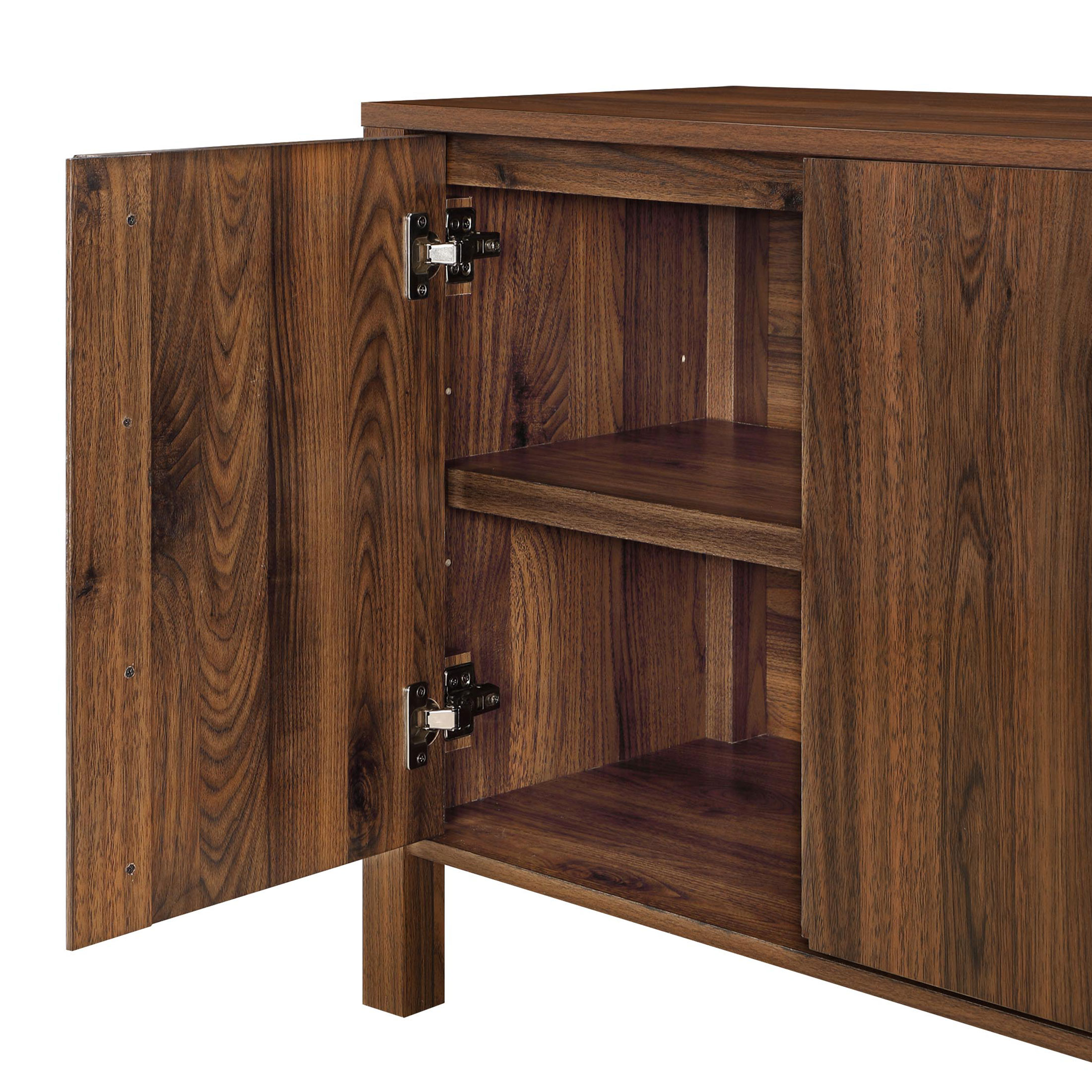 Mainstays 4-Door TV Console for 65" TVs, Canyon Walnut photo 5