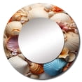 thumbnail image 2 of Designart "Beach Photo Seashell composition I" Animals Rund Mirror For Wall Decor - Large Beige Round Printed Mirror -Coastal Round Living Room Mirror - 23" x 23", 2 of 6