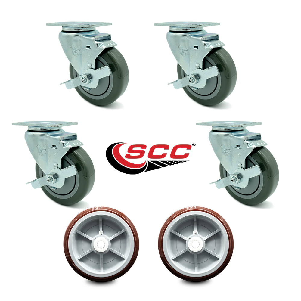 Regency 600UBCKIT6 U-Boat Cart Caster and Wheel Replacement Set Service Caster 