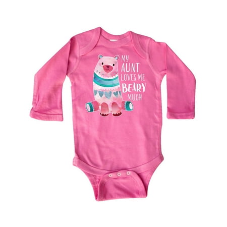 

Inktastic My Aunt Loves Me Beary Much with Cute Bear Gift Baby Boy or Baby Girl Long Sleeve Bodysuit