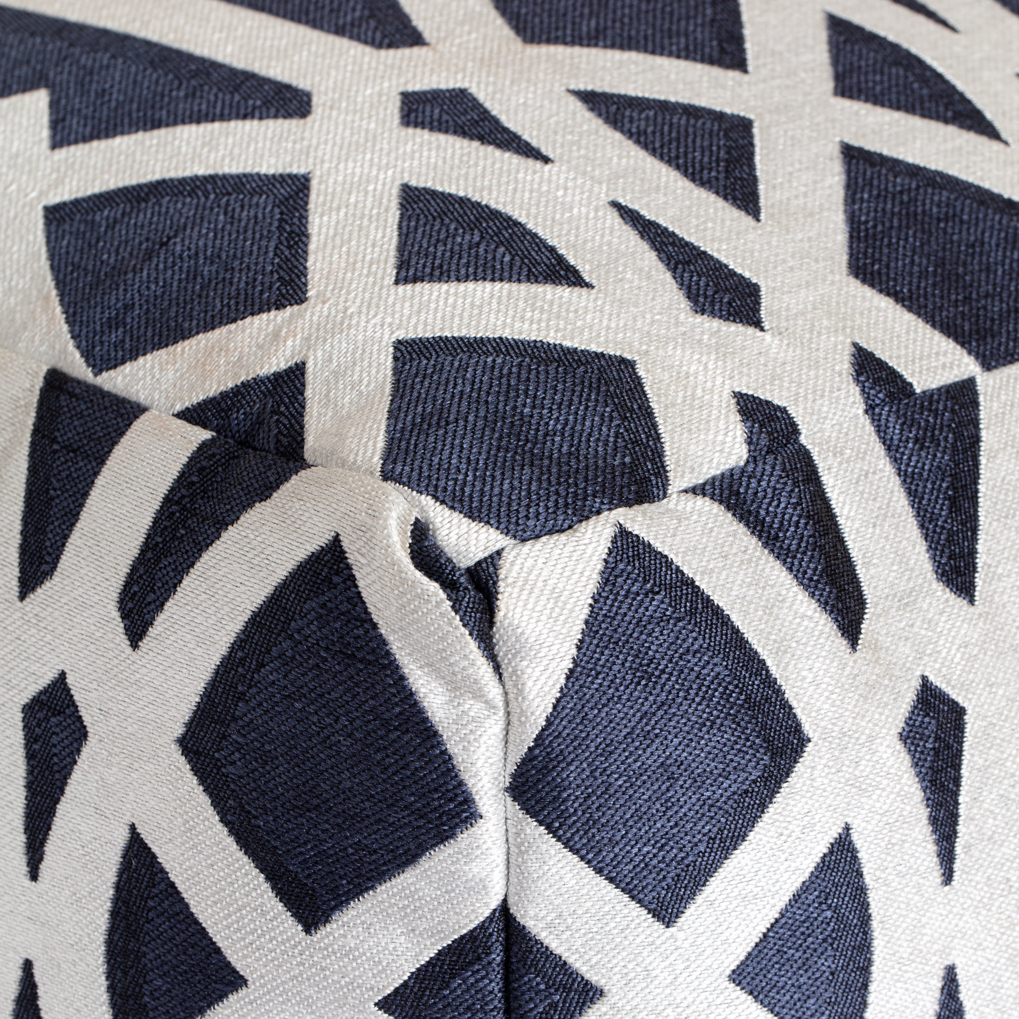 Sark Blue 18" x 18" x 18" Blue & Ivory Pouf