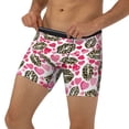 thumbnail image 2 of Mens Extended Length Boxer Briefs - Leopard Lip Pink Heart Underwear Boxer Briefs with Elastic Band, 2 of 5