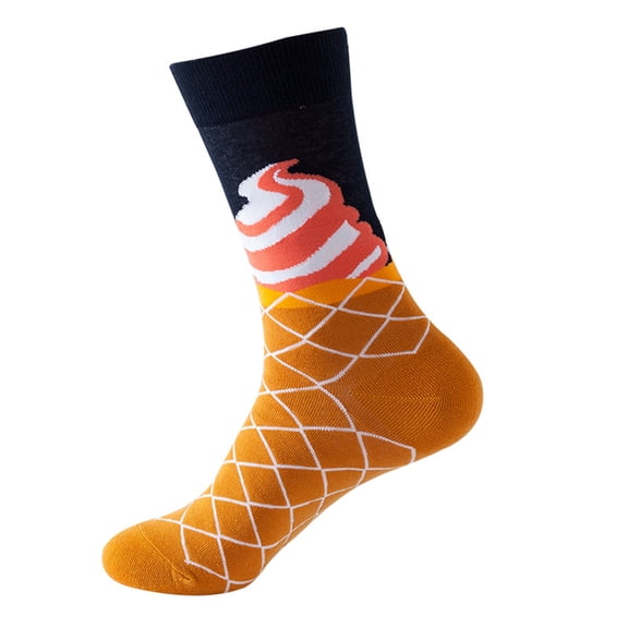 Women's Novelty Food Theme Crew Socks Colorful Cartoon Fast Food Pizza Hot Dog Egg Watermelon Print Soft Breathable Elastic Mid Calf Casual Funny Fashion Street Socks For Daily Wear Gifts