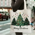 thumbnail image 5 of Christmas Canvas Tote Bag Gift Bag Holiday Shopping Bag Reusable Tote Festive Carry Bag Seasonal Tote Bag Christmas Gift Packaging, 5 of 5