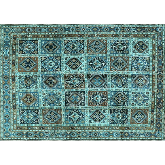 Ahgly Company Indoor Rectangle Persian Light Blue Traditional Area Rugs, 8' x 10'