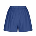 thumbnail image 5 of RYRJJ Womens Lightweight Cotton Linen Shorts Casual Baggy Trendy Short Pants Elastic Waist Comfy Beach Shorts(Blue,M), 5 of 6