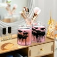 thumbnail image 5 of 4 Pack Bathroom Canisters Transparent Storage Jar for Cotton Ball, Swab, Floss Black Roses, 5 of 6