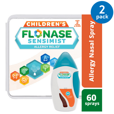 (2 pack) Flonase Children's Sensimist 24hr Allergy Relief Nasal Spray, Gentle Mist, Scent-Free, 60