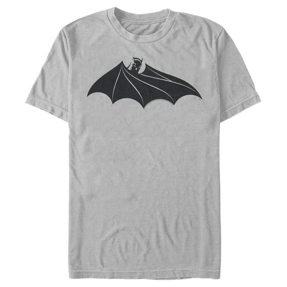 Men's Batman Logo Hidden Wing Graphic Tee Silver 3X Large