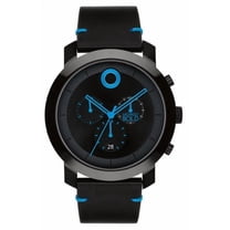 MOVADO 3601067 TREND IMPULSE BLACK CHRONOGRAPH DIAL BLACK LEATHER BAND MENS WATCH