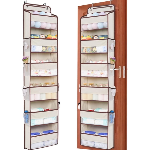 Over Door Organizer Heavy Duty Door Hanging Organizer Storage with Pockets Stuffed Animal Storage for Nursery Newborn Baby Essentials RV Closet Storage and Organization
