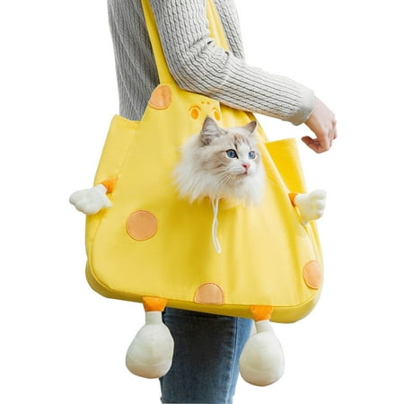 Cat Sling Carrier Cat Bag for 6.7-11lb Cat and Dog Portable Soft Cat Pouch Yellow(XL)