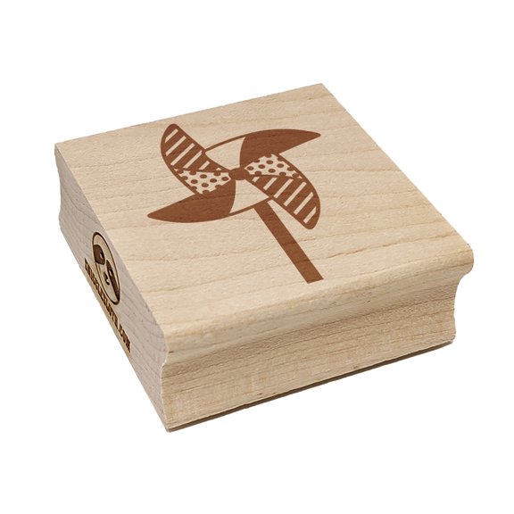 Windmill Pinwheel Square Rubber Stamp Stamping Scrapbooking Crafting - Large 2.75in