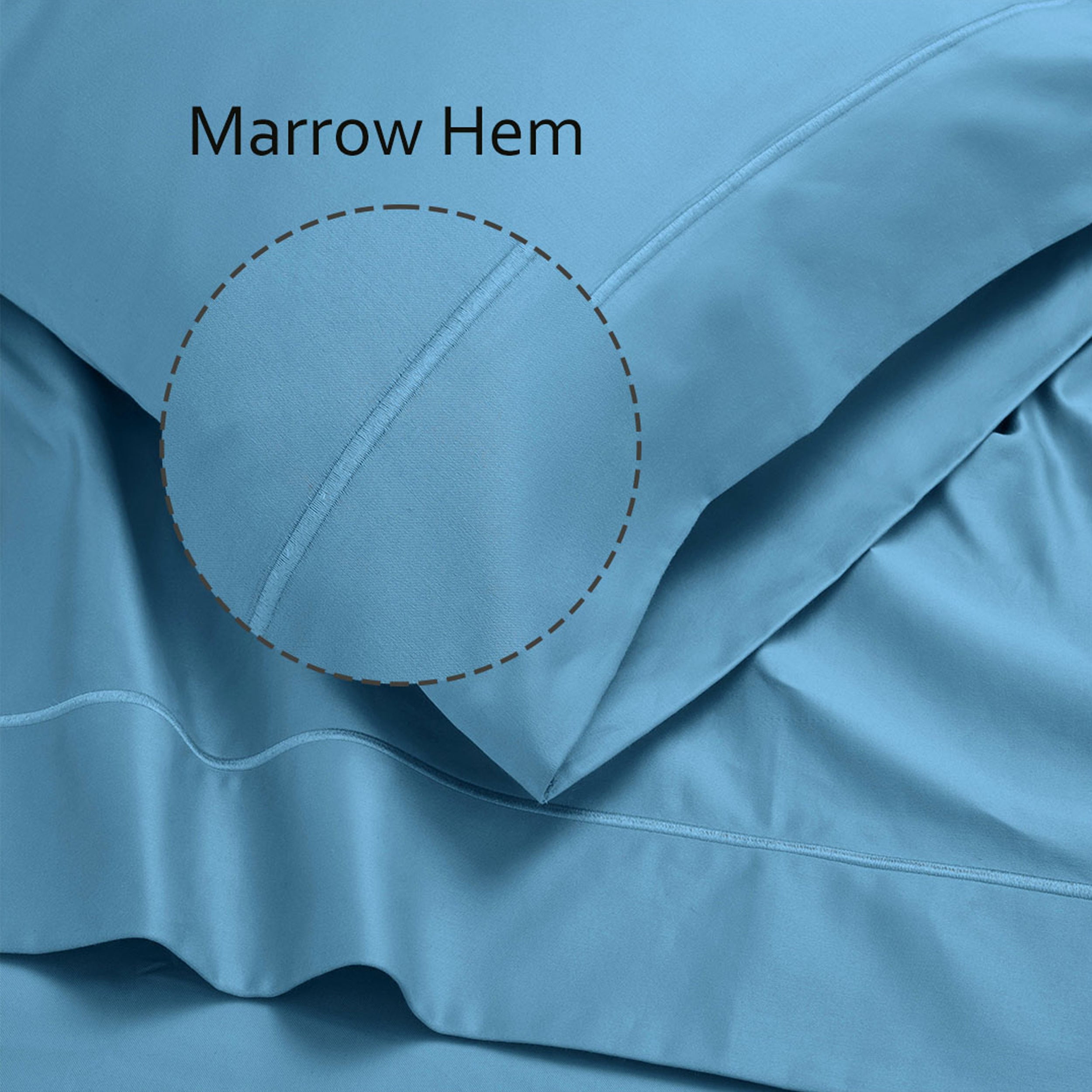 Superior 650 TC Egyptian Cotton Pillowcases, Set of 2, Standard Size, Medium Blue