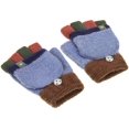 thumbnail image 4 of Kid Toddler Magic Winter Wool Knit Mitten Convertible Flip Top Fingerless Gloves, 4 of 5