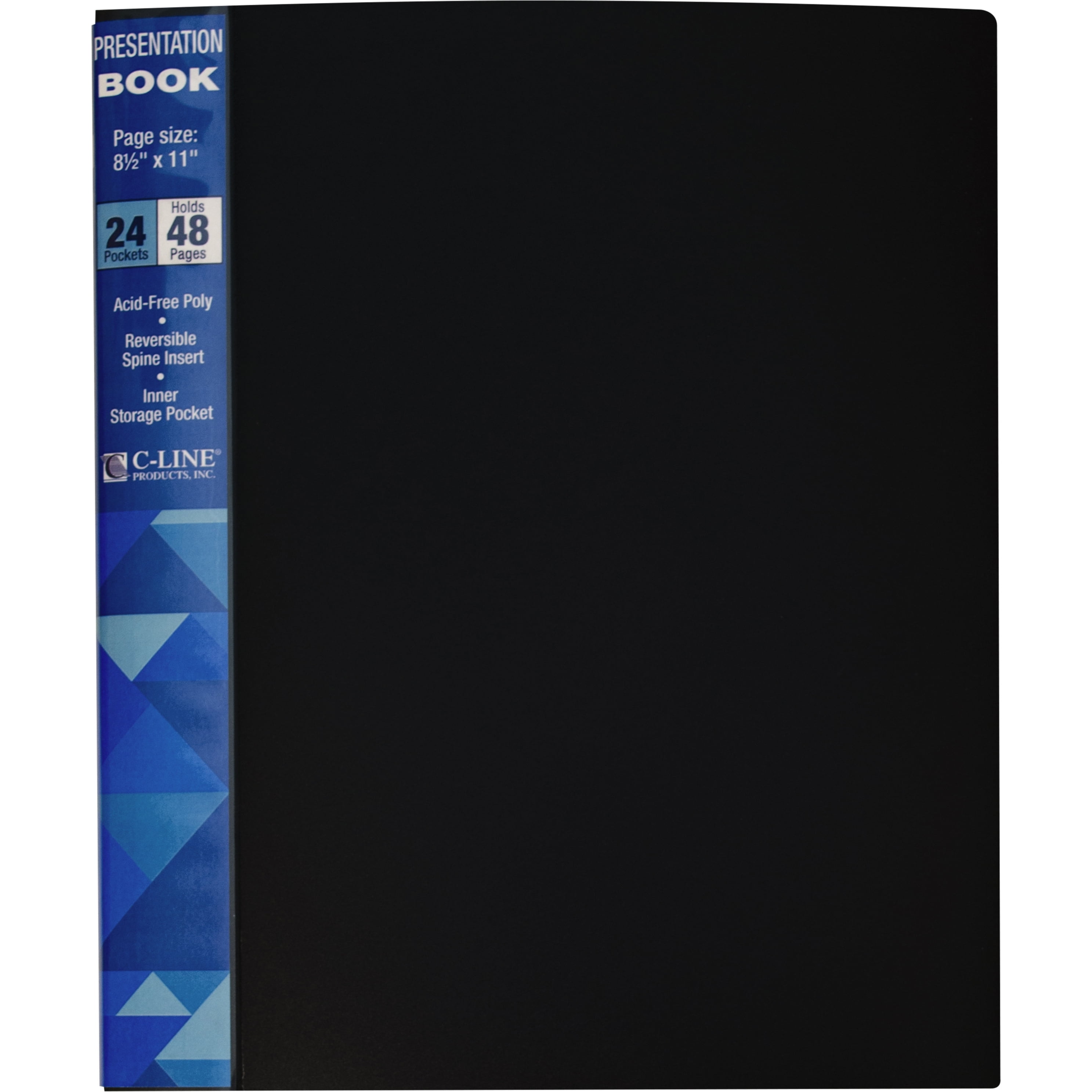 Letter C-line 24-pocket Bound Sheet Protector Presentation Book Black 33240 