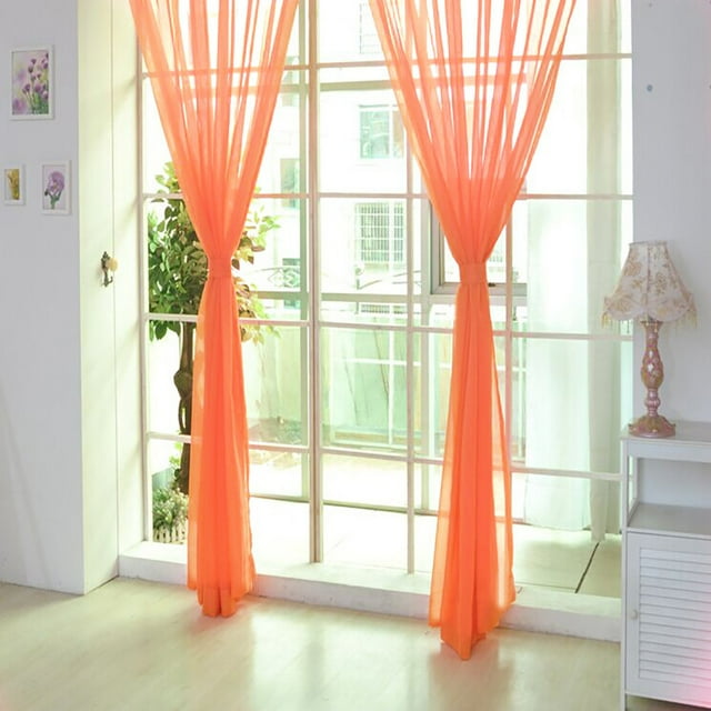 Dvkptbk Curtain 1 PCS Pure Color Door Window Curtain Drape Panel Sheer Scarf Valances Home Decor