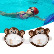 Hariumiu Cartoon Swimming Glasses with Adjustable Strap Nose Clip Transparent Lens, Silicone Frame Kids Anti Fog Swim Goggles