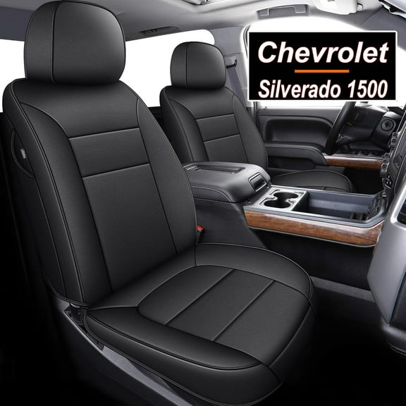 IKABEVEM Car Seat Cover for Chevrolet Silverado 1500 2019-2024 2500HD 3500HD (2020-2024) for Crew Cab Black