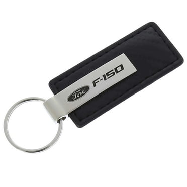 F-150 Key Chain - Black Carbon Fiber Leather