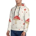 thumbnail image 3 of Uemuo Flat Mushrooms Pattern Men's Hoodie - Casual Pullover Hoodie with Kangaroo Pocket, Stylish Hooded Sweatshirt for Everyday Wear-Medium, 3 of 7