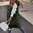 thumbnail image 2 of Women's Long Sleeveless Hooded Down Coat Vest For Winter Outdoor Warmth With Secure Pockets And Quilted Design Women Casual Dress Sweater Long Sleeve Hoodie Womens Long Hooded Sweatshirt, 2 of 7