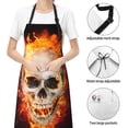 thumbnail image 4 of Kdxio Satanic Skull In Flames In The Darkness Apron with Pockets Adjustable Kitchen Aprons for Men Women Waterproof Aprons for Cooking,Drawing,Crafting, Baking Household Cleaning, 4 of 8