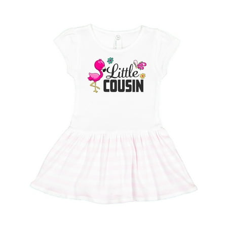 

Inktastic Little Cousin with Flamingo and Flowers Gift Toddler Girl Dress
