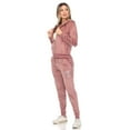thumbnail image 3 of White Mark Women's Rhinestone 2 Piece Velour Tracksuit Set, 3 of 6
