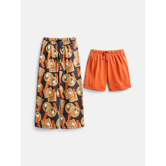 Wonder Nation Boys' Sleep Pants and Shorts Set, 2-Pack, Sizes 4-18