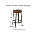 thumbnail image 6 of Signature Design by Ashley Challiman Industrial Counter Height Bar Stool, Brown (Set of 2), 6 of 7