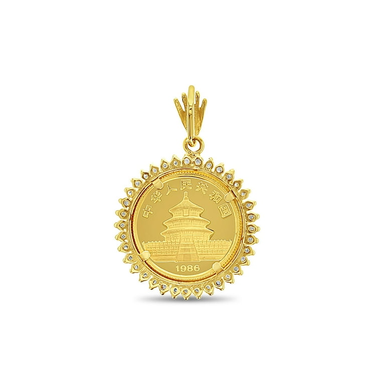 Gold panda coin necklace best sale