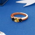 thumbnail image 4 of Gem Stone King 1.17 Ct Round Yellow Citrine Black Onyx 18K Rose Gold Plated Silver Ring (Size 8), 4 of 4