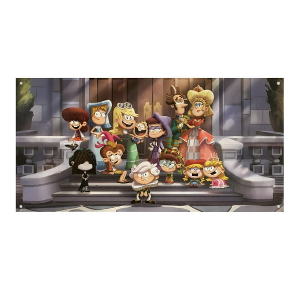 The Loud House Fondo Temático Pancarta Suministros de Decoración para Fiesta de Cumpleaños, Decoración de Fondo de Fiesta Personalizado,150x90cm