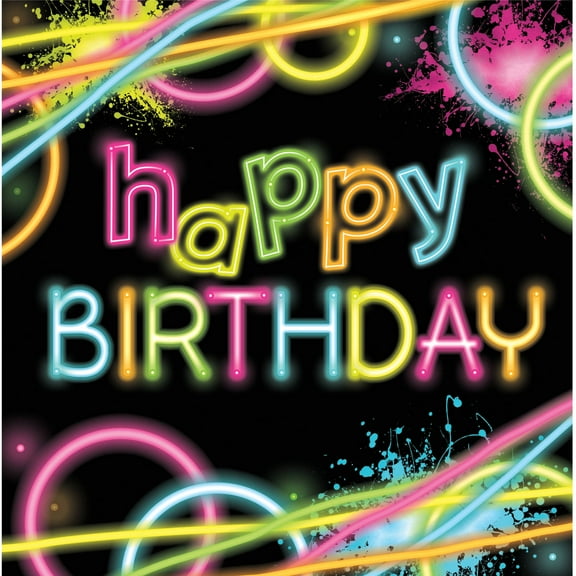 Glow Party Birthday Paper Lunch Napkins 16 Count for 8 Guests
