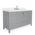 thumbnail image 2 of ARIEL Cambridge 61 Inch Rectangle Sink Vanity With White Quartz Countertop In Grey, 2 of 7