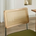 thumbnail image 5 of Noble House Muse Modern Upholstered Velvet Dining Chairs, Rattan Back and Stainless Base, Olive Green, Set of 2, 5 of 9