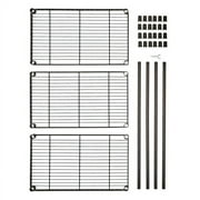 Bornmio 3-Layer Plastic Coated Iron Shelf 350*600*850 Black