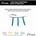 thumbnail image 4 of Champion Sports Quick Release Triple Flag Football Set - Adult Gray Belt - 40"L-50"W - Blue Flag, 4 of 5