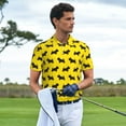 thumbnail image 3 of Polo Shirts for Men, Cute black Dog yellow Cuteness Casual Mens Polo Shirts Short Sleeve Button Down Classic Mens Golf Polo Shirts, 3 of 7