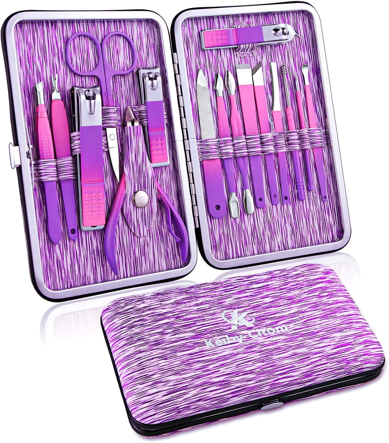Manicure Set Professional Nail Clippers Kit 16Pcs Pedicure Care Tools Stainless Steel Women