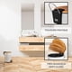 thumbnail image 4 of Papelera de baño de 3 litros | Papelera con pedal con cierre suave | Cubo para cosméticos de diseño elegante con tapa de madera de bambú | Blanco, 4 of 7