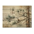 thumbnail image 3 of Designart "Birds in Pine Trees A Natural Harmony II" Animals Print on Natural Pine Wood, 3 of 5
